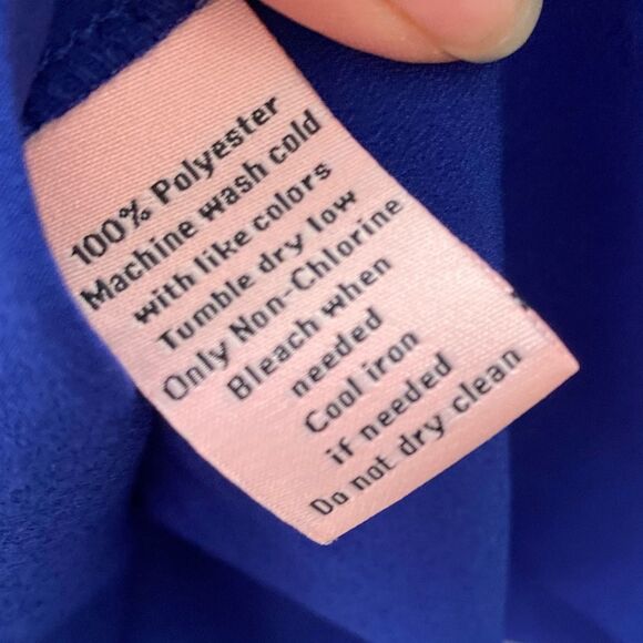 JUICY COUTURE Exaggerated Ruffle Flutter Sleeve Top Blouse Cobalt Blue Plus XXL - Picture 9 of 11